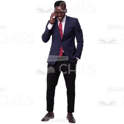 Optimistic Businessman Speaking And Looking Down Image Cutout-0
