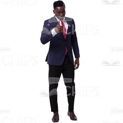 Optimistic African Businessman With Thumb Up Image Cutout-0