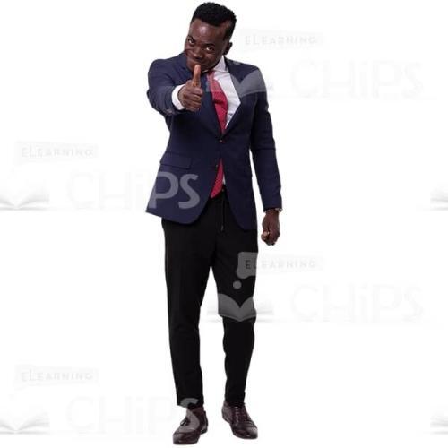 Excited Businessman Holding Arm In Front Gesture Like Cutout Picture-0
