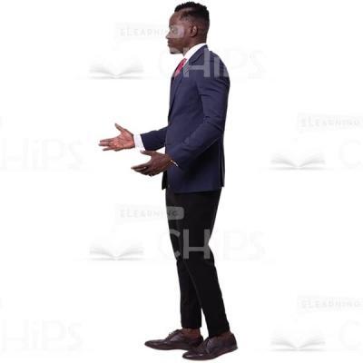 Profile African Businessman Spreads His Arms Cutout Image-0