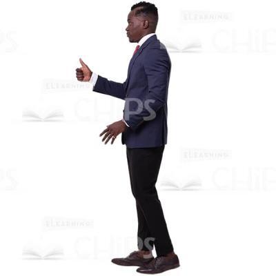 Surprised Cutout Businessman Doing Gesture Thumb Up Left Profile-0