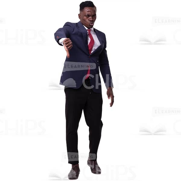 Businessman Shows Thumb Down Sign Gestures Face Cutout Photo-0
