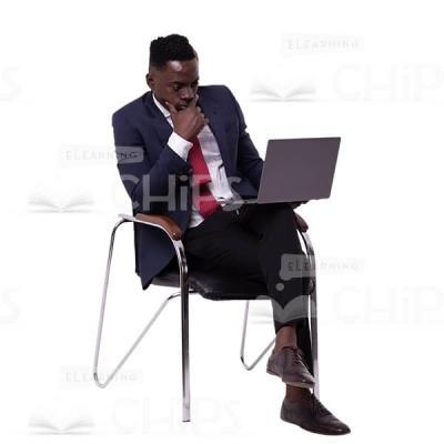 Cutout Image Thoughtful Businessman Sitting On A Chair With Notebook-0