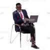Smiling At Camera Cutout Businessman Working With The Computer-0