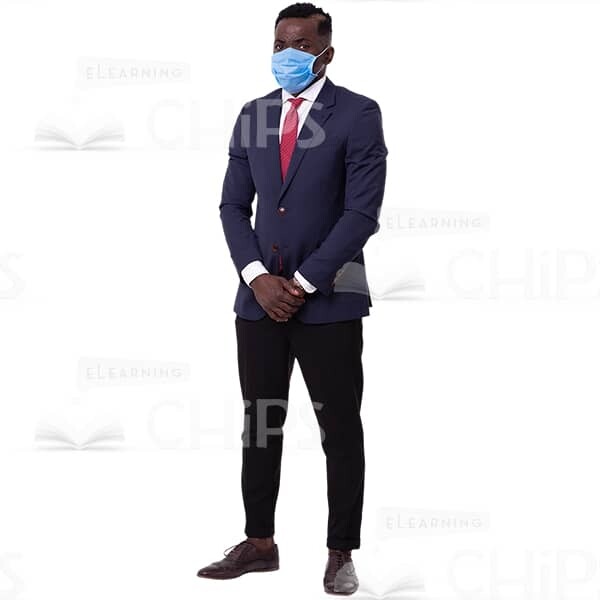 Quarter-Turned Confident Businessman Wear Face Masks Cutout Image-0