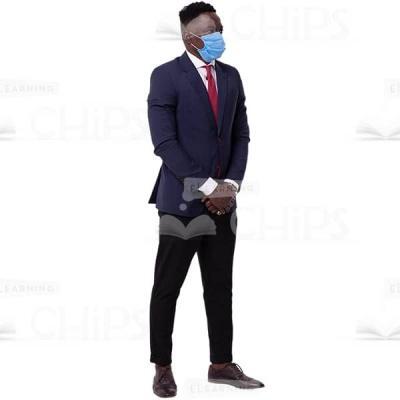 Businessman Wearing A Medical Mask Right Profile Photo Cutout-0