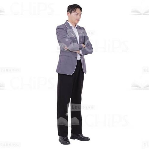 Half-Turned Man In Closed Pose And Crossed Arms Photo Cutout-0