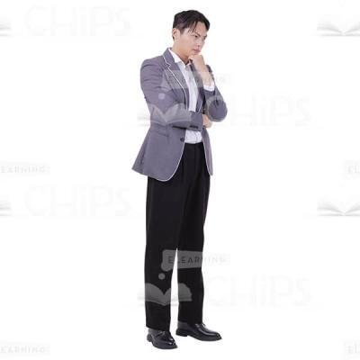 Quarter-Turned Man With Gesture Thinking Photo Cutout-0