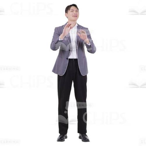 Asian Cutout Man Step Back With Closed Eyes Arms Front Of Him-0