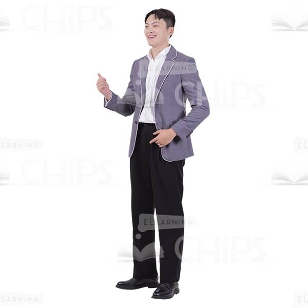 Quarter-Turned Positive Man Right Arm Up Cutout Photo-0