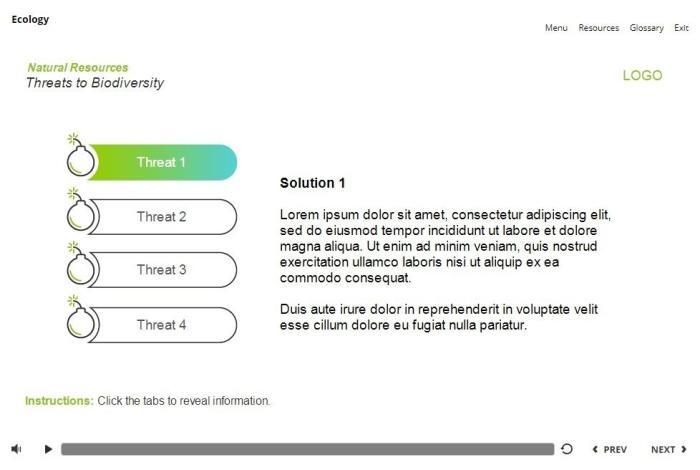 Ecology Course Starter Template — Articulate Storyline 3 / 360-55912