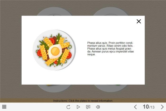 Plates with Foods — Lectora Template-54222