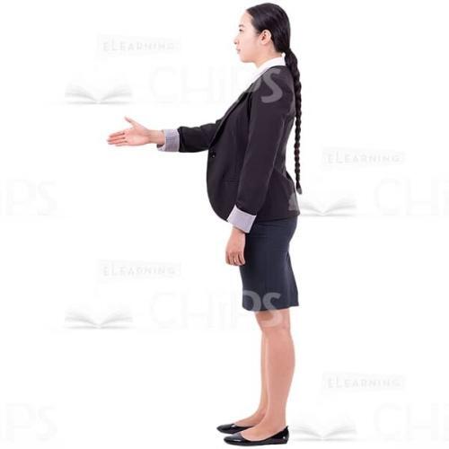 Left Profile Yong Cutout Lady With Gesture Outstretched Arm-0