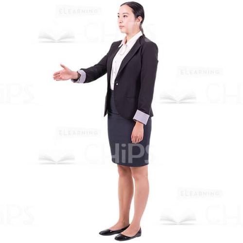 Quarter-Turned Confident Cutout Woman With Gesture Nice To Meet You-0