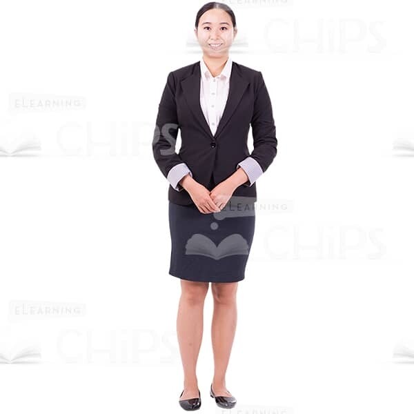 Female In Business Suit Holding Arms In Lock Picture Cutout-0