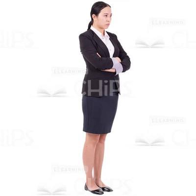 Upset Businesswoman Raised Arms And Crossed Cutout Photo-0