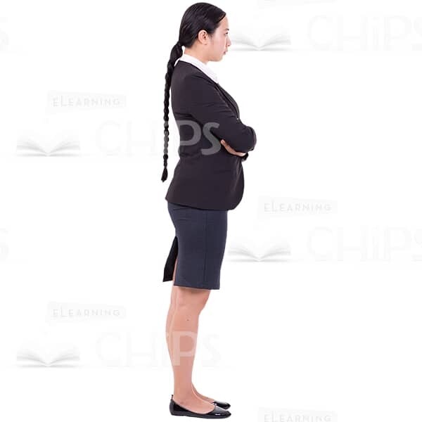 Young Woman Holds Arms In Lock Side View Cutout Picture-0