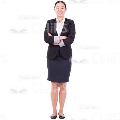Friendly Woman With Gesture Arms In Lock Cutout Image-0