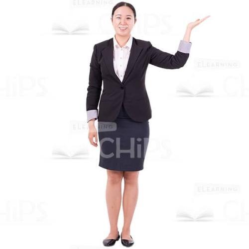 Positive Business Woman Uses Arm For Presentation Cutout Picture-0