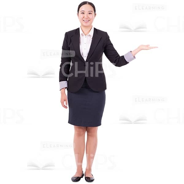 Happy Business Lady Making A Presentation Cutout Image-0