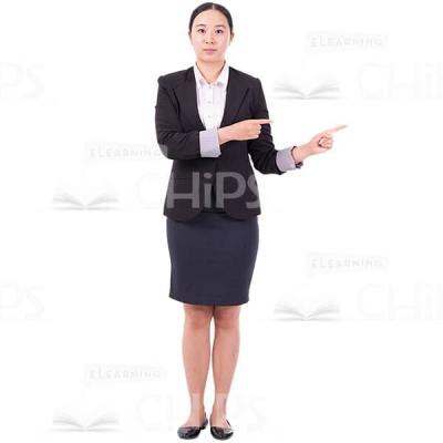 Calm Cutout Businesswoman Showing Direction To The Left By Fingers-0
