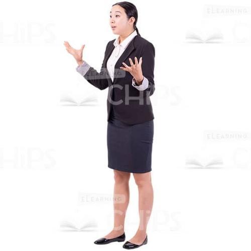 Quarter-Turned Shocked Cutout Businesswoman Expresses By Hands-0