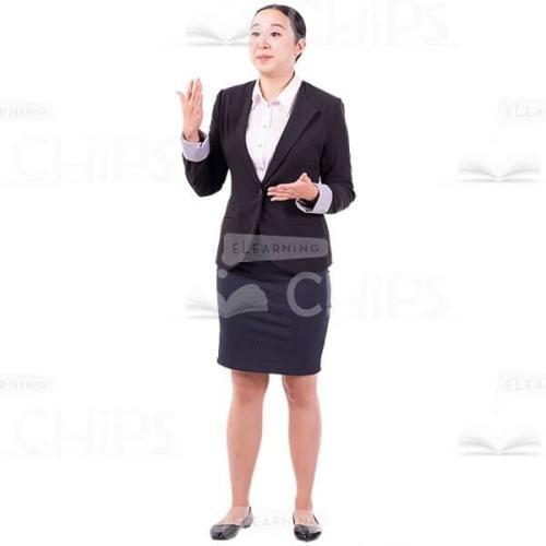 Positive Shocked Expresses Cutout Woman Gesture By Hands-0