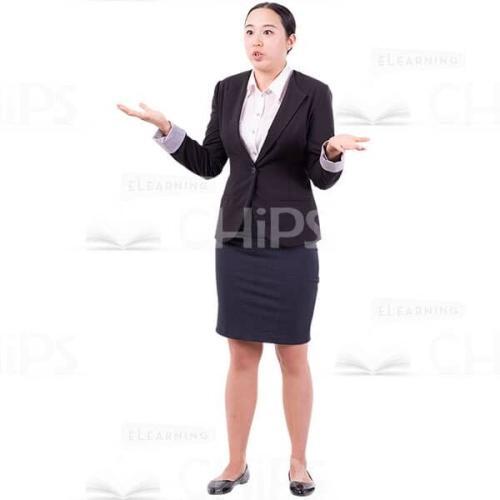 Asian Woman Emotionally Worried Says Something Cutout Picture-0