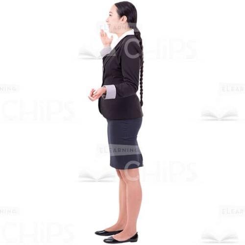 Smiling Young Woman Side View Raised Arms Cutout Picture-0