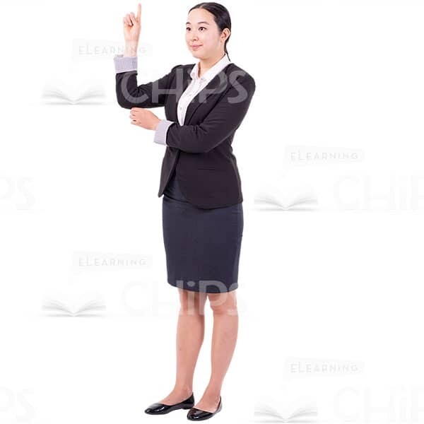 Quarter-Turned Cutout Woman Gesture Let Me Or Ready To Answer-0