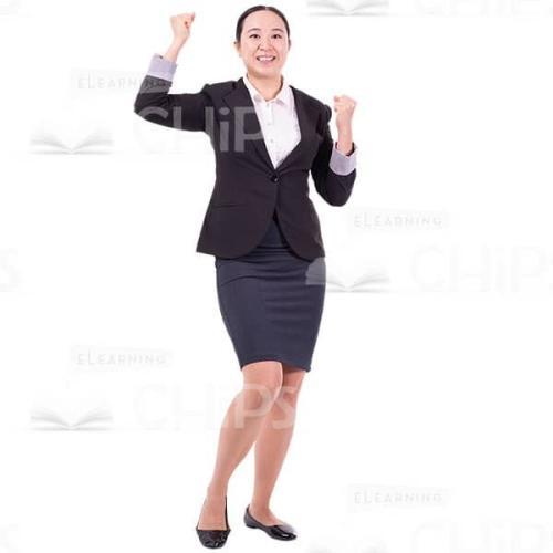 Nice Female Emotional Encouragi By Hands Overhead Cutout Image-0