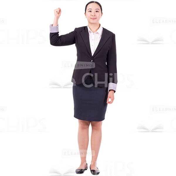 Focused Young Woman Holding Right Hand Near Head Image Cutout-0
