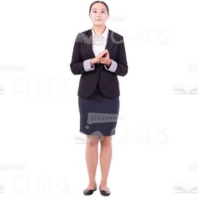 Asian Woman Concentrated And Clapping Hands Cutout Photo-0
