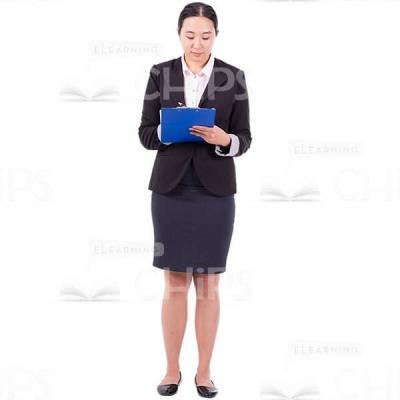 Account Manager Cutout Woman Focused On Clipboard And Writing-0
