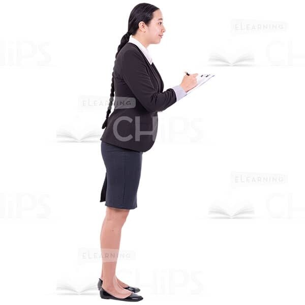Side View Attractive Cutout Female Recording In The Clipboard-0