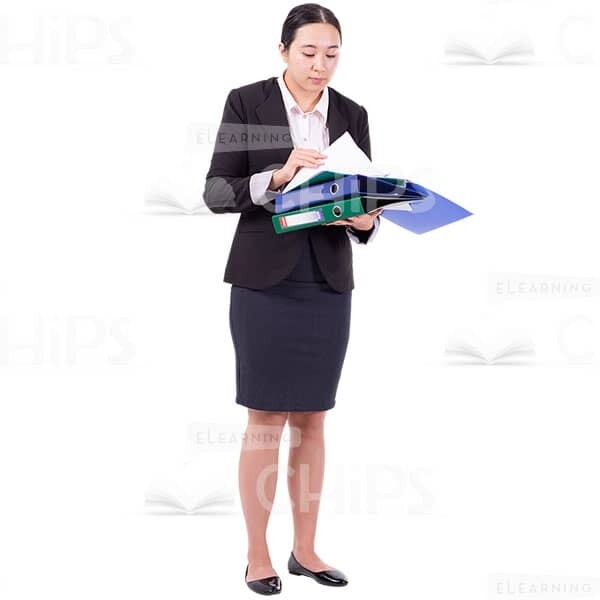 Cutout Woman With Open Folder In Arms Turn The Page-0