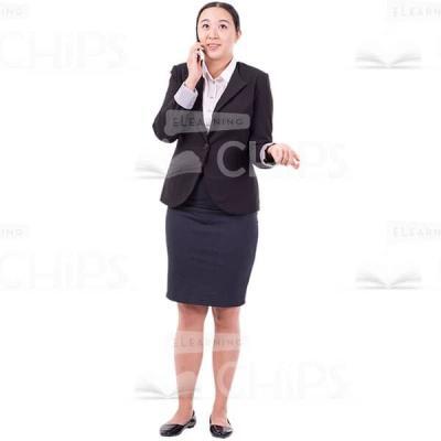 Puzzled Cutout Young Woman By Conversation With Mobile Phone-0
