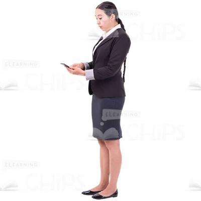 Asian Cutout Woman Looking For Message In Phone Half-Turned-0