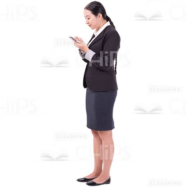 Friendly Cutout Business Lady Focused On Smartphone And Texting-0