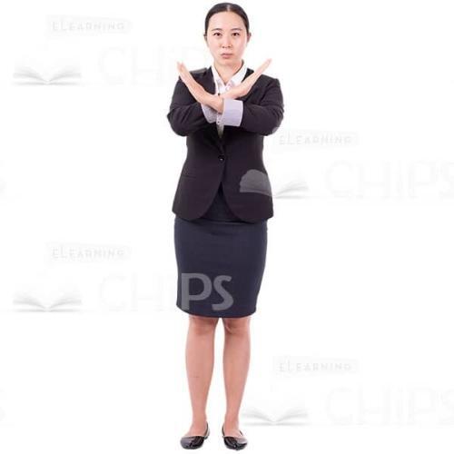 Businesswoman Crossed Arms With Stop Gesture Photo Cutout-0
