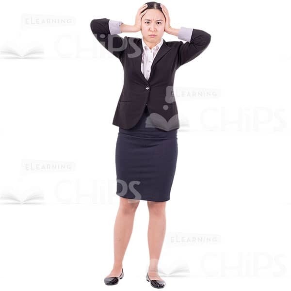 Negative Young Woman Closed Ears With Hands Picture Cutout-0