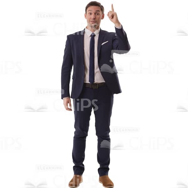 Elegant Man Pointing Up By Finger Cutout Picture-0
