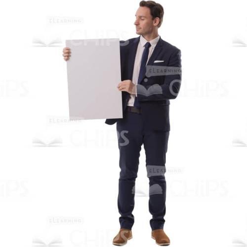 Businessman Focused On White Paper Cutout Picture-0