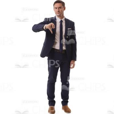 Office Employee Man Showing Dislike Cutout Photo-0