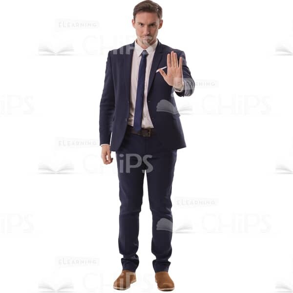Serious Man Doing Stop Gesture Photo Cutout-0
