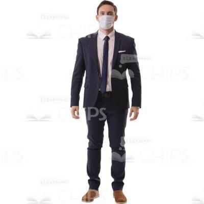 European Man Wears Mask On Face Cutout Image-0