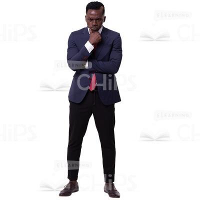 Thoughtful African Businessman in Closed Posture Cutout Picture-0