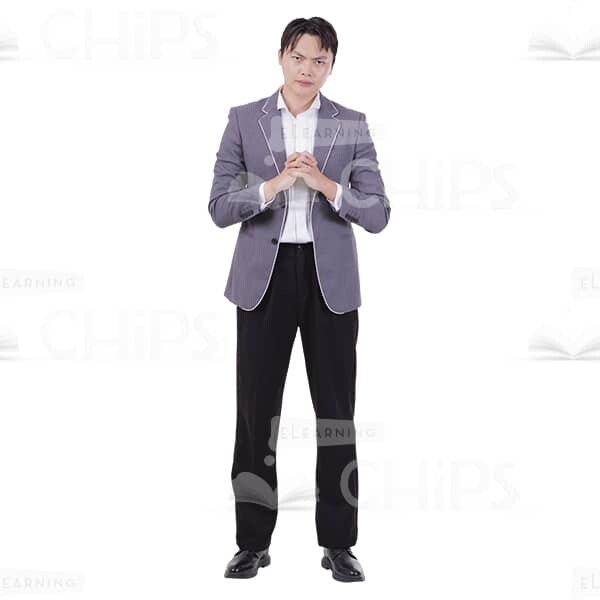 Confident Man Linked His Hands Gest Picture Cutout-0