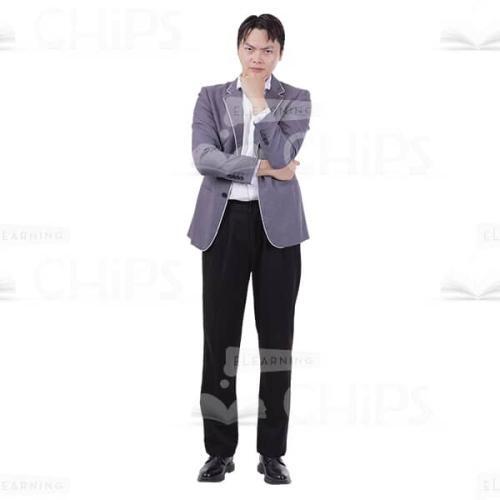 Serious Elegant Man Holding Left Arm On Chin Cutout Picture-0
