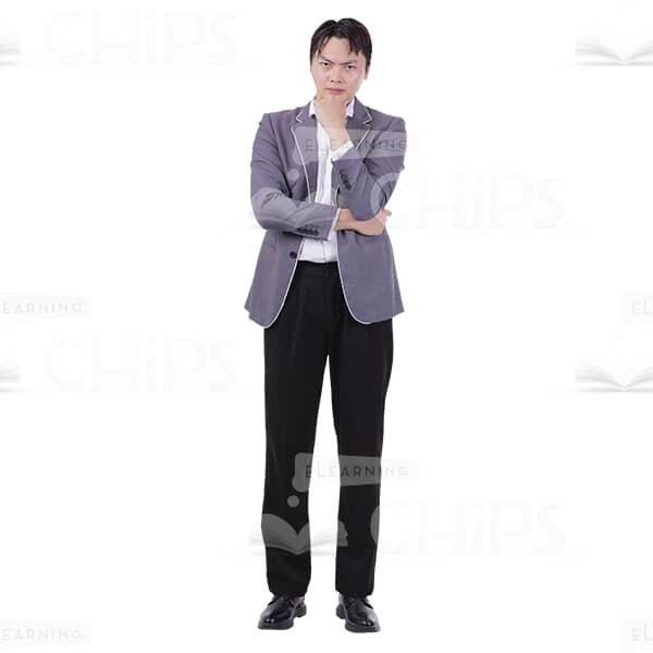 Serious Elegant Man Holding Left Arm On Chin Cutout Picture-0